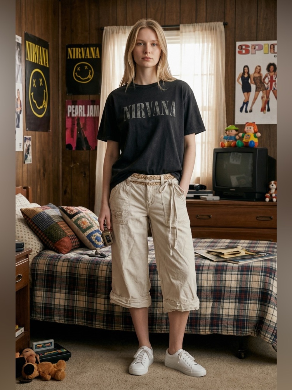 Lei Y2K Vintage Khaki Cargo Capri Pants Women’s Size 5 Utility Boho